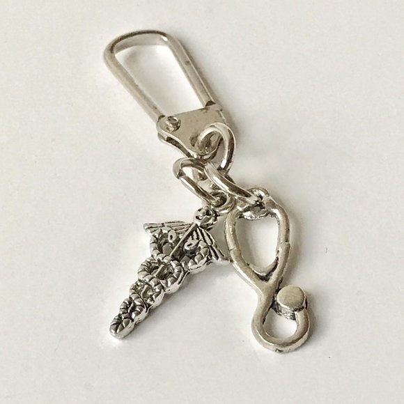 Medical Nursing Caduceus Stethoscope Zipper Pull Purse Charm Backpack MD RN RRT - Picture 6 of 9